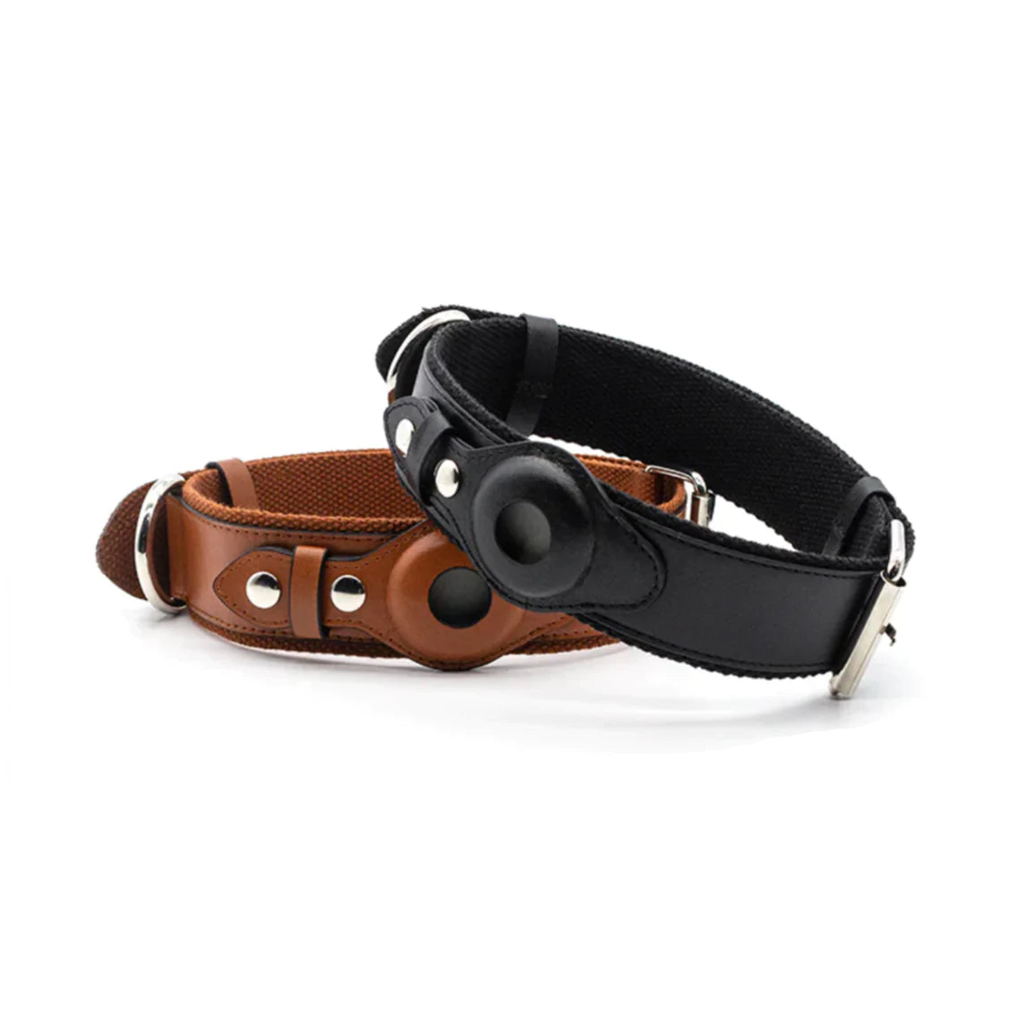 Leather AirTag Dog Collar – Smart Pet Tracker Collar