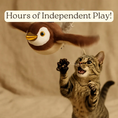 Chirping Bird Cat Toy – Interactive Flapping Plush with Realistic Sounds
