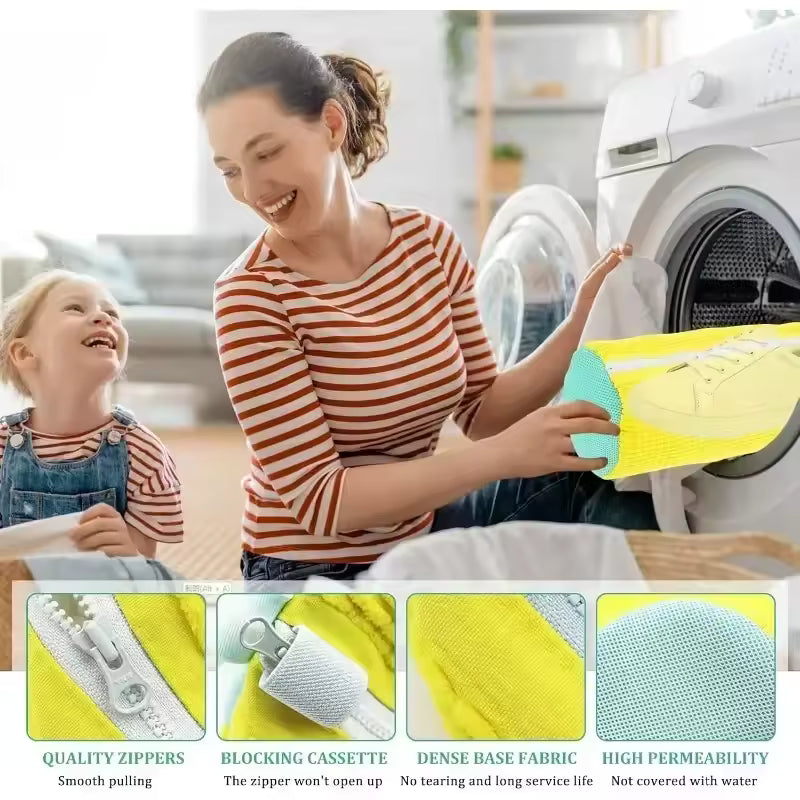360° Shoe Washing Machine Bag | Reusable Sneaker Cleaning & Protection Bag