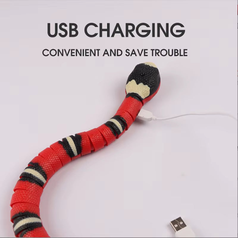 Smart Sensing Snake Cat Toy – USB Rechargeable Interactive Cat Teaser