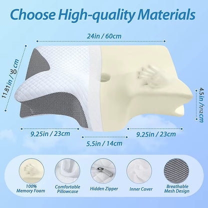 Memory Foam Lumbar Support Pillow – Adjustable Lower Back Cushion