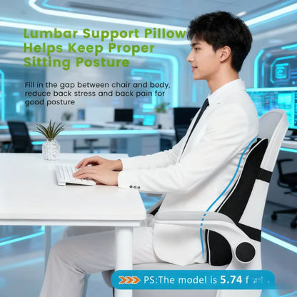 Memory Foam Lumbar Support Pillow – Adjustable Lower Back Cushion