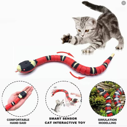 Smart Sensing Snake Cat Toy – USB Rechargeable Interactive Cat Teaser