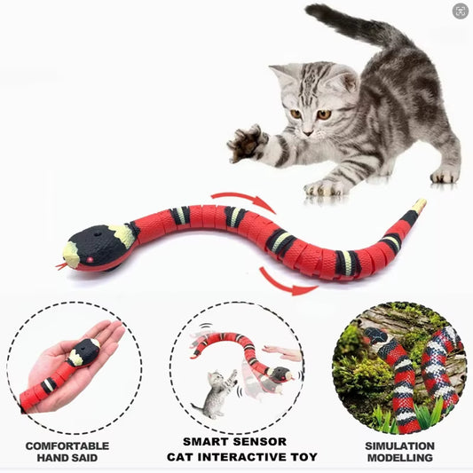 Smart Sensing Snake Cat Toy – USB Rechargeable Interactive Cat Teaser