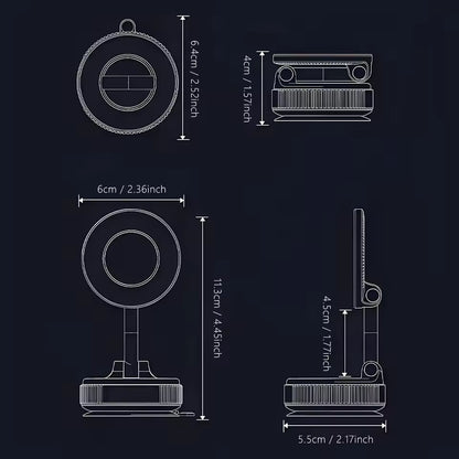 Magnetic Suction Phone Holder – 360° Rotating Car & Desk Mount