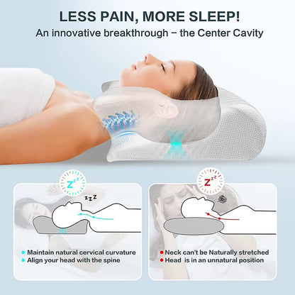 Memory Foam Lumbar Support Pillow – Adjustable Lower Back Cushion