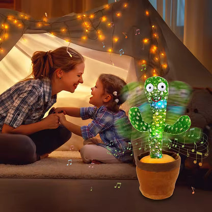 Dancing Cactus Toy – 120 Songs, Voice Repeat, USB & Battery Plushie