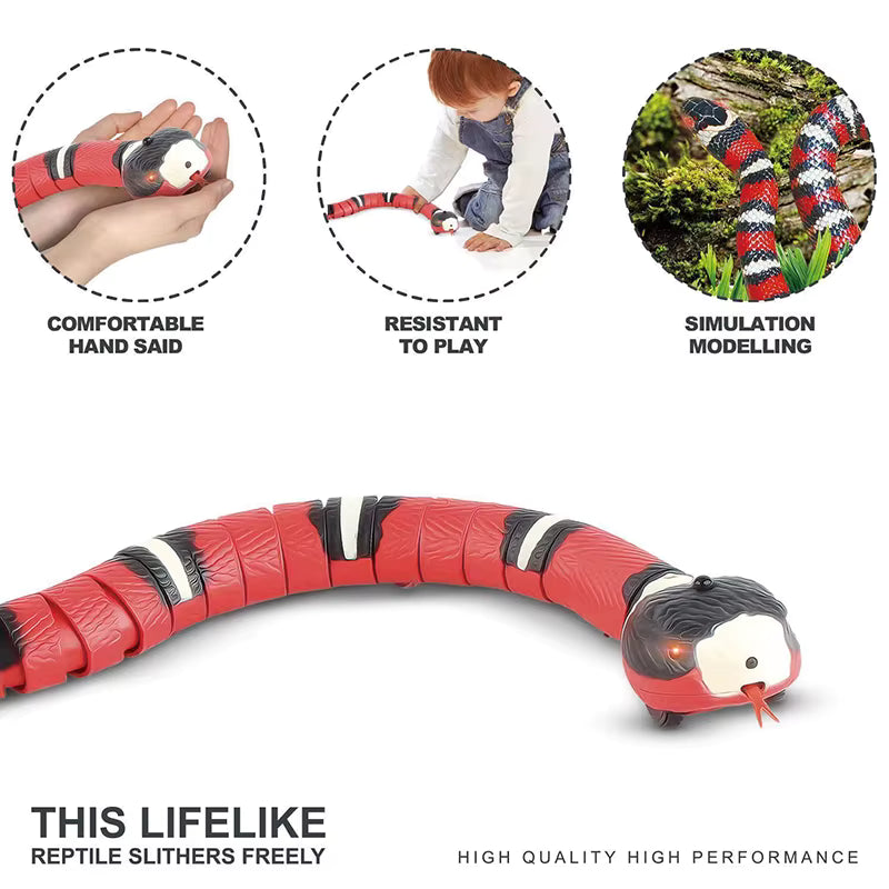 Smart Sensing Snake Cat Toy – USB Rechargeable Interactive Cat Teaser