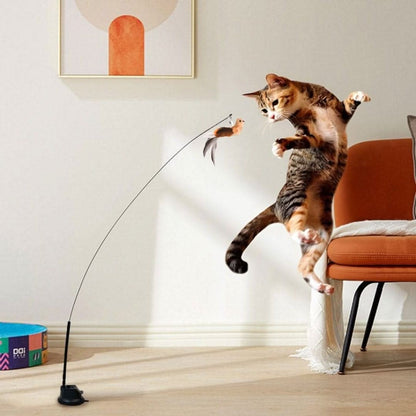 Interactive Bird Teaser Wand – Bouncy Cat Toy with Feathers